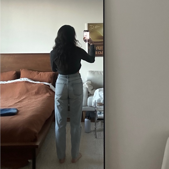 TopShop Moto Mom Jeans in Light Blue Denim - Picture 3 of 6